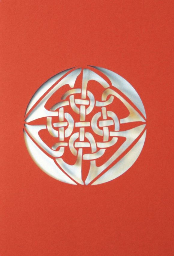 A Welsh greetings card laser cut card with a Celtic Knot