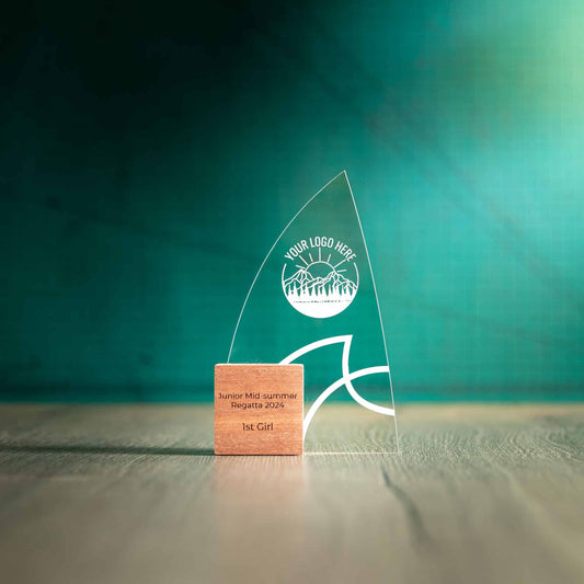 Eco-Friendly Wooden Trophy with recycled perspex - Large Windward Award
