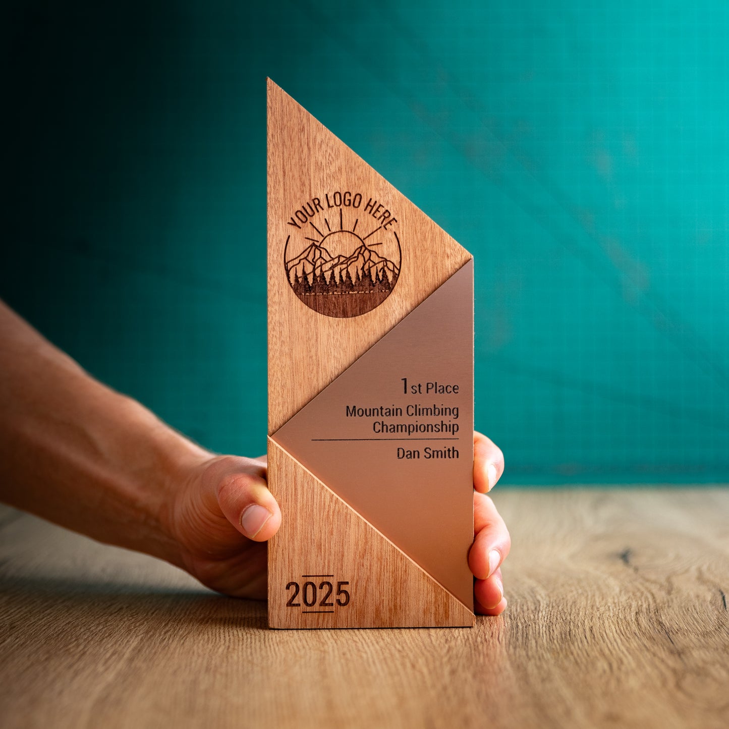 Wooden Metallic Peak Award