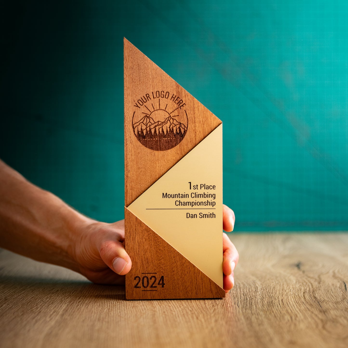 Wooden Metallic Peak Award