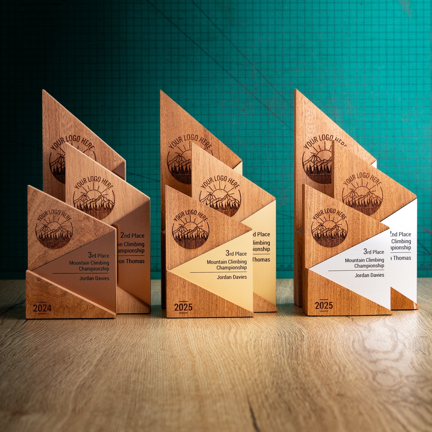 Wooden Metallic Peak Award