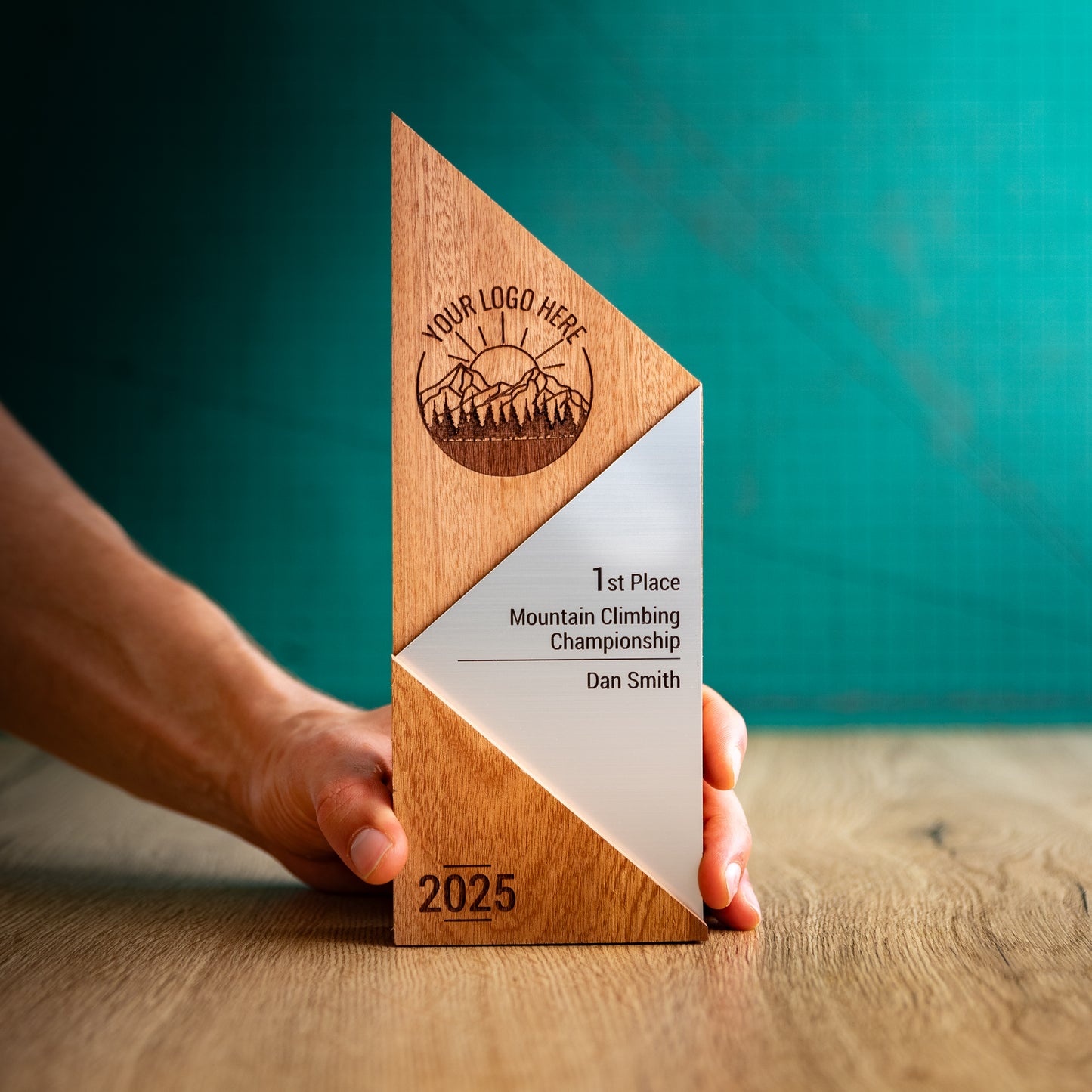Wooden Metallic Peak Award