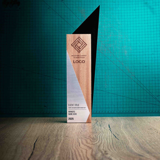 Large Spike, An Eco-friendly wooden trophy with a unique contemporary laser engraved design