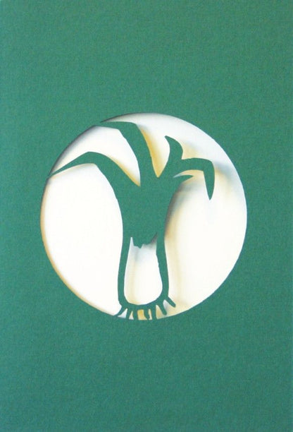 A Welsh greetings card laser cut card with a Welsh emblem representing a leek