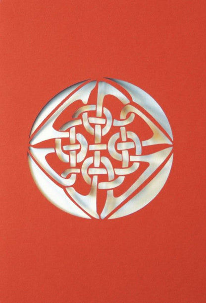 A Welsh greetings card laser cut card with a Celtic Knot