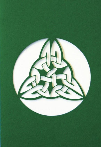 A Welsh greetings card laser cut card with a Celtic Knot