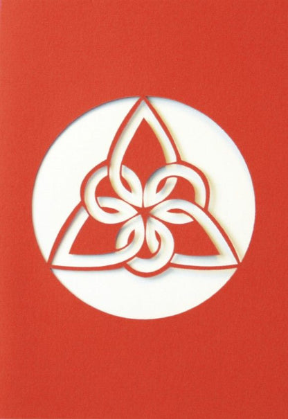 A Welsh greetings card laser cut card with a Celtic Knot