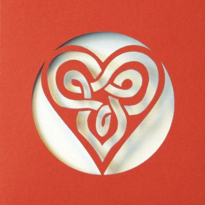 A Welsh greetings card laser cut card with a Celtic Heart