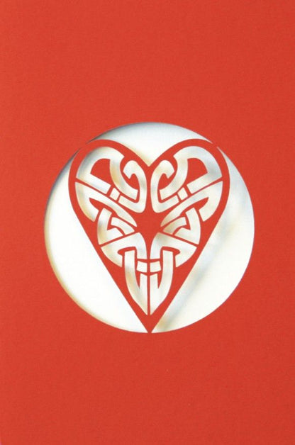 A Welsh greetings card laser cut card with a Celtic Heart