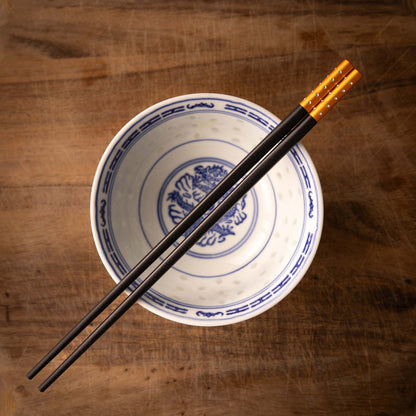 Black Chopsticks with Colouful End
