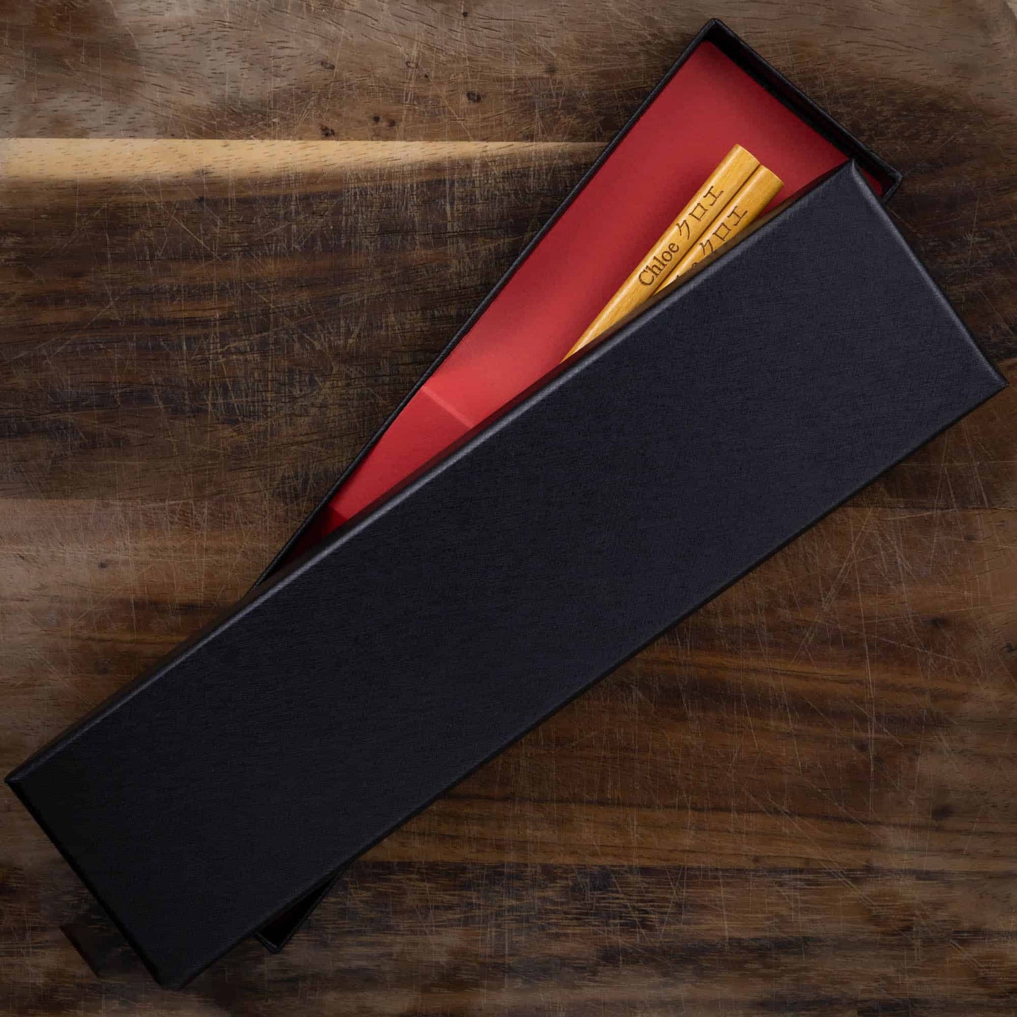 Black Luxury Chopstick Gift Box for 1 pair of personalised chopsticks