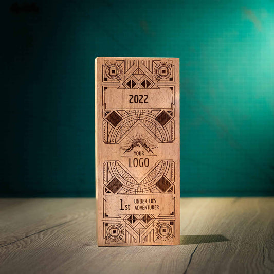 Deco trophy - An artistic laser engraved, eco-friendly, wooden trophy