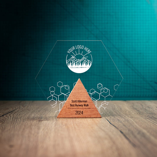 Eco-Friendly Wooden Trophy - Hive Award Large