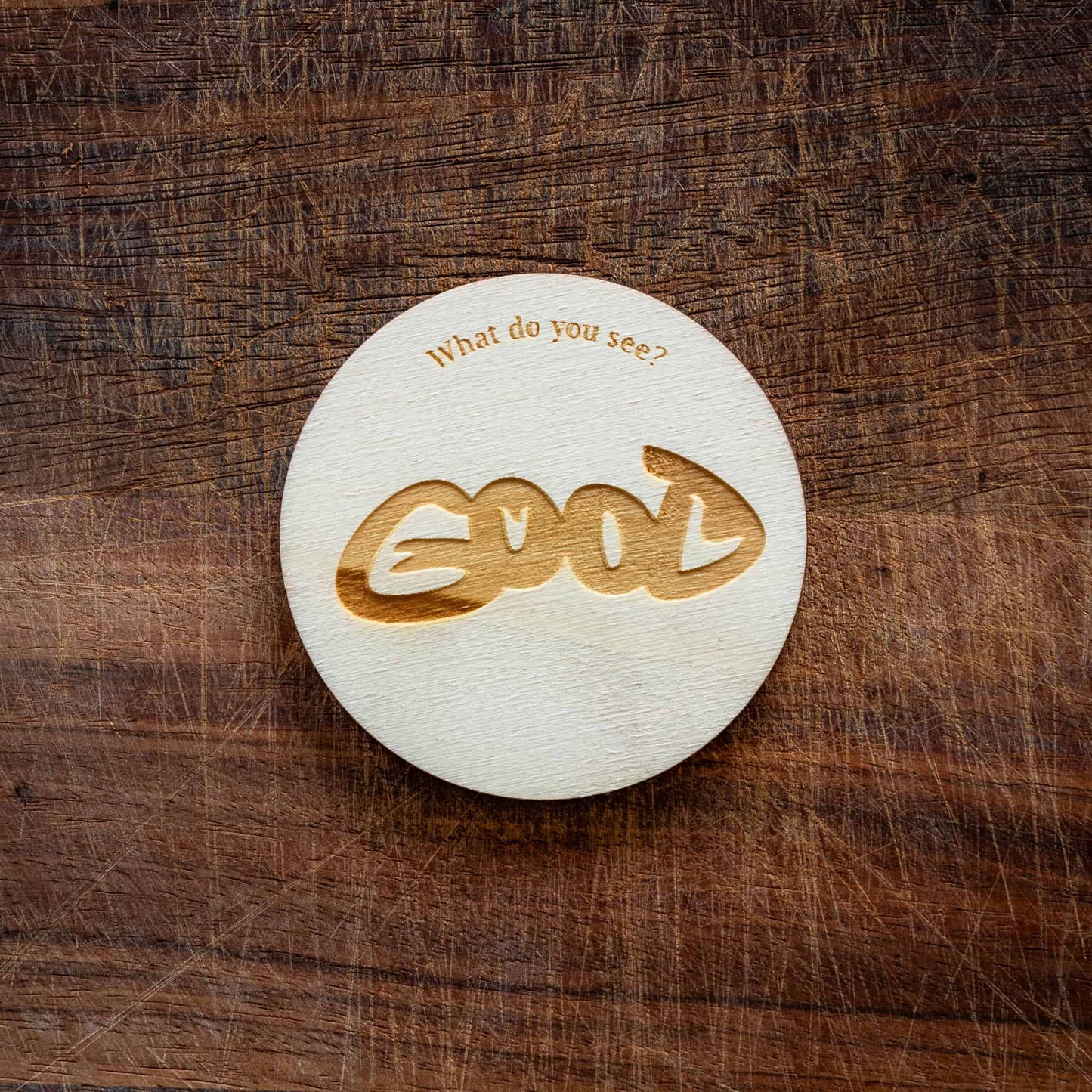 A personlized wooden coaster
