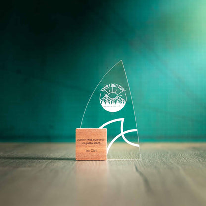 Eco-Friendly Wooden Trophy with recycled perspex - Large Windward Award