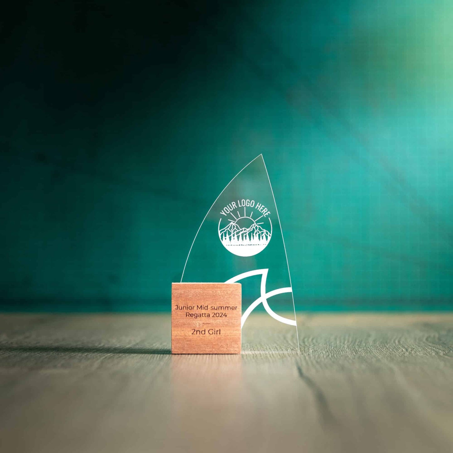 Eco-Friendly Wooden Trophy with recycled perspex - Medium Windward Award