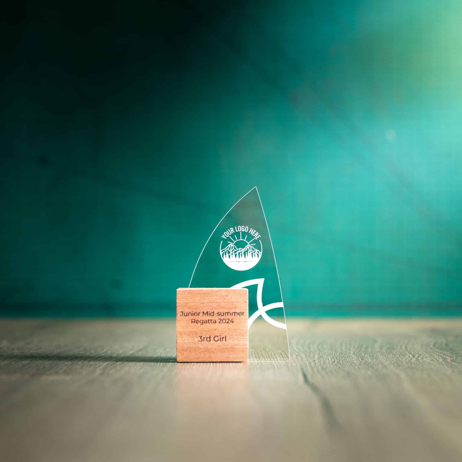 Eco-Friendly Wooden Trophy with recycled perspex - Small Windward Award