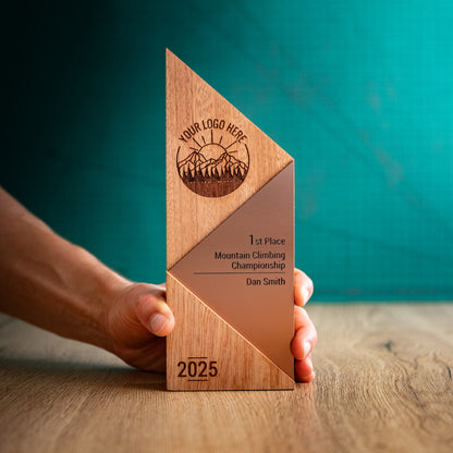 Wooden Metallic Peak Award
