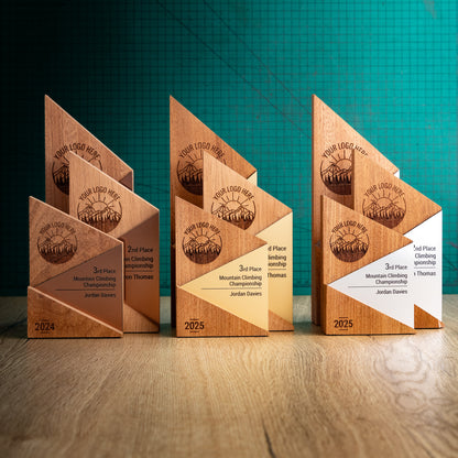 Wooden Metallic Peak Award