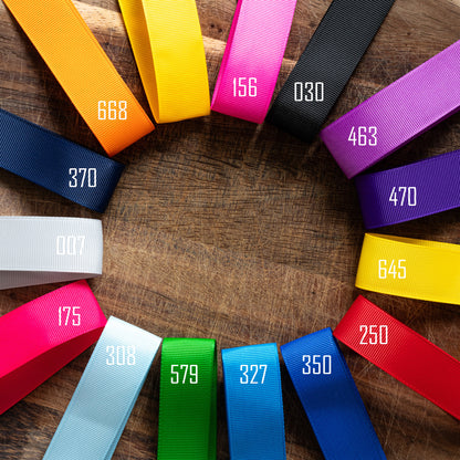 The range of ribbon colours that Lasers Are Us offers for our range of Eco-friendly wooden medals and slate medals.