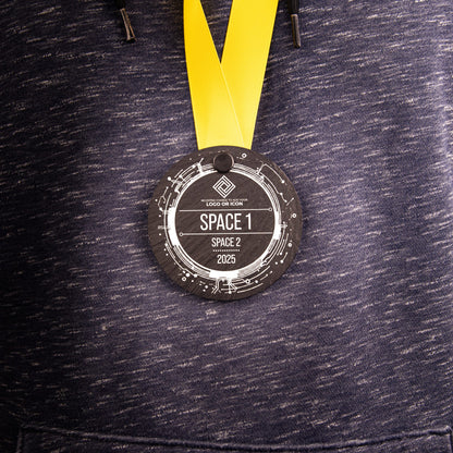 A personalised laser engraved Welsh slate sports medal
