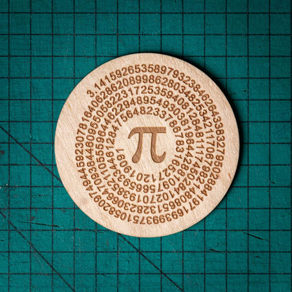 Pi Coaster Wooden Pi Coaster – Eco-Friendly Maths Gift | 250 Decimal Places ...